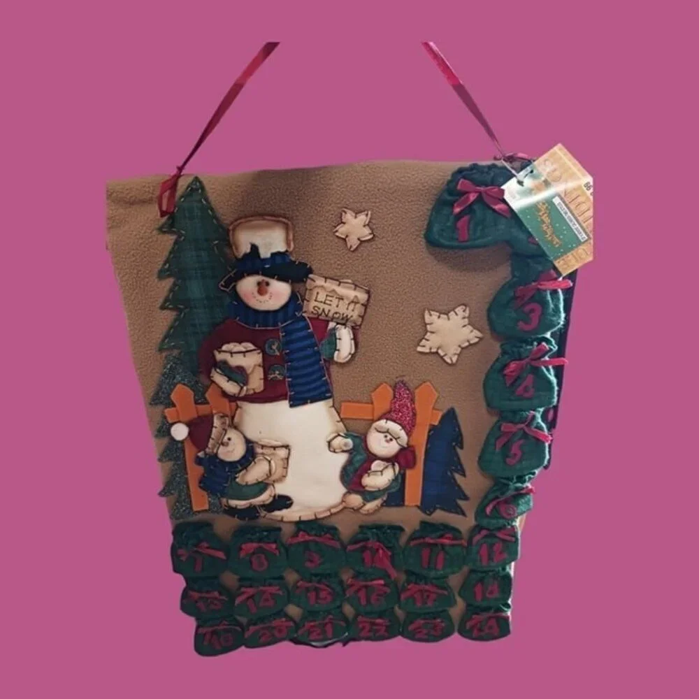 Gerson advent snowman hanging fabric calendar